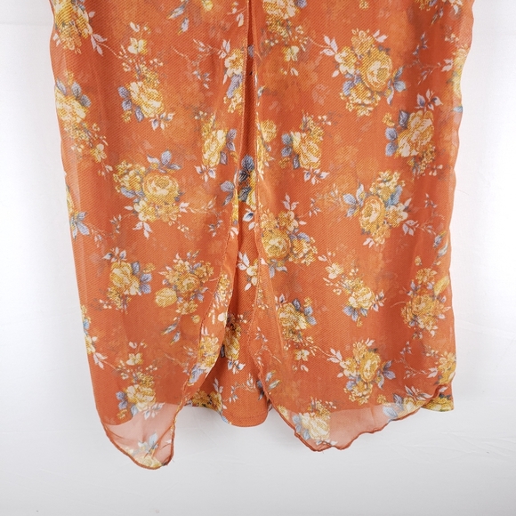 NWT Adele & May Floral Orange Tank Size Small - Picture 4 of 6